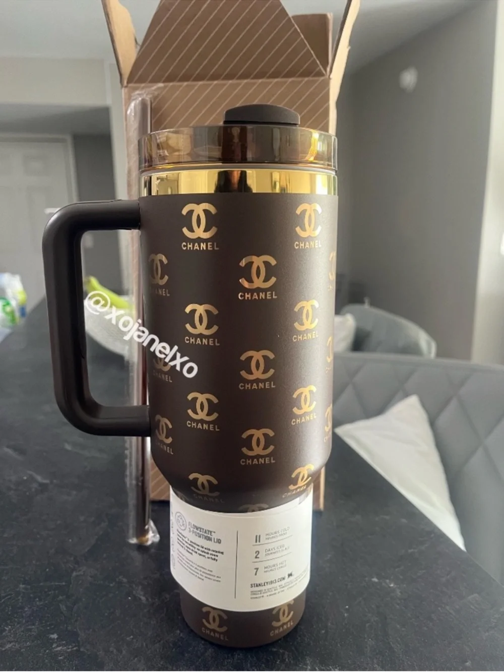 Stanley Brown and Gold Insulated Tumbler with Handle New